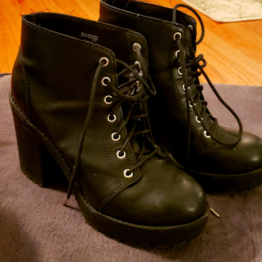 Chunky lace up boots